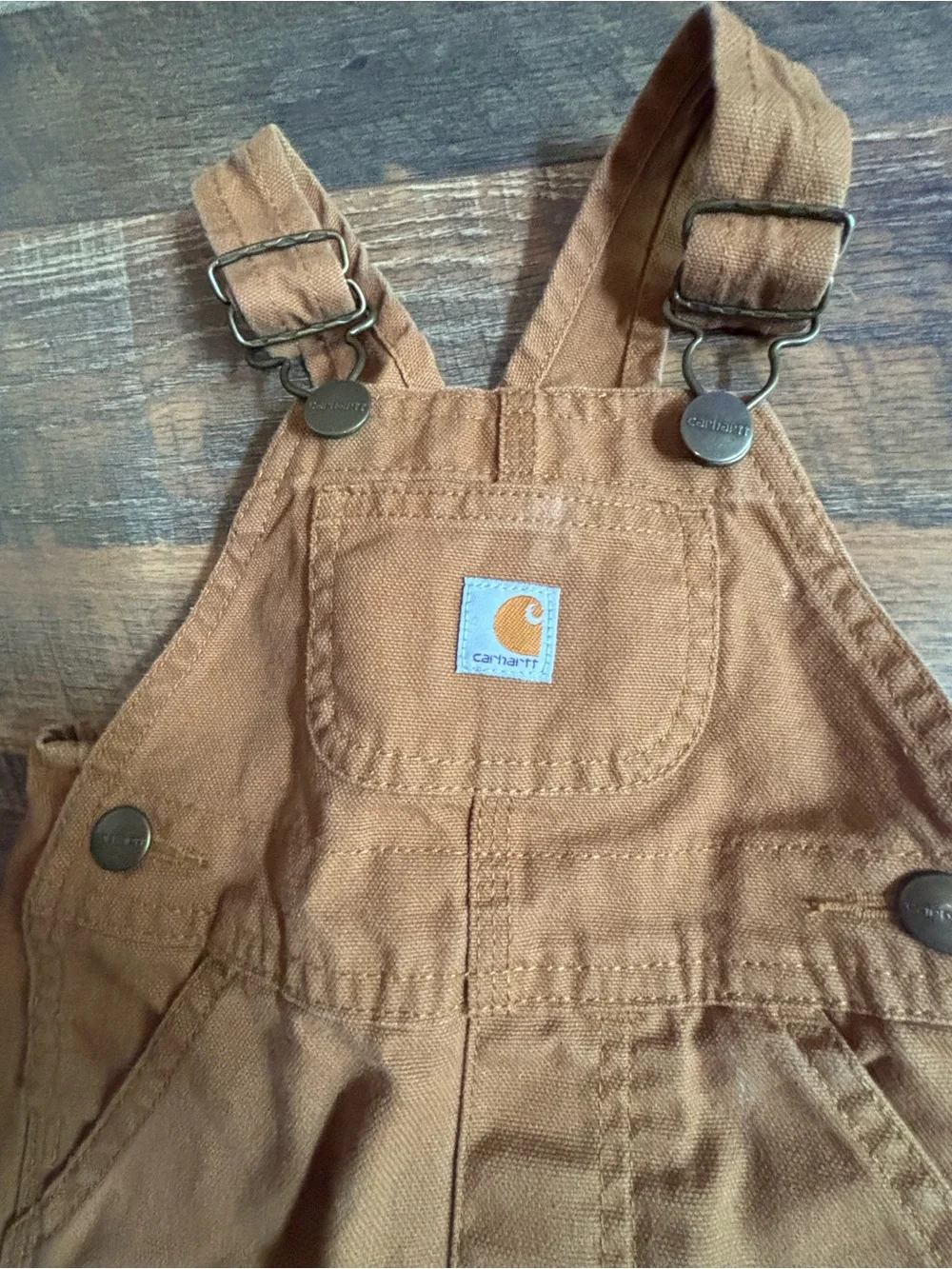 Carhartt canvas bib overalls size 6 months